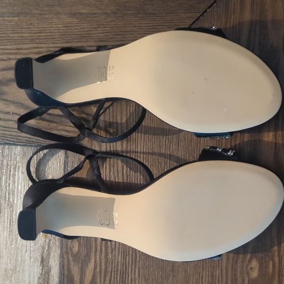 Nina Black Rhinestone Heels, 9W - Picture 3 of 4